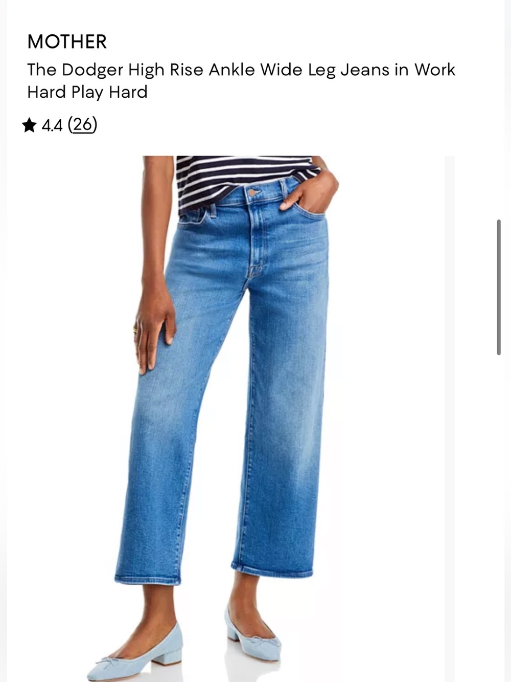 Mother The Dodger Ankle Wide Leg Jeans